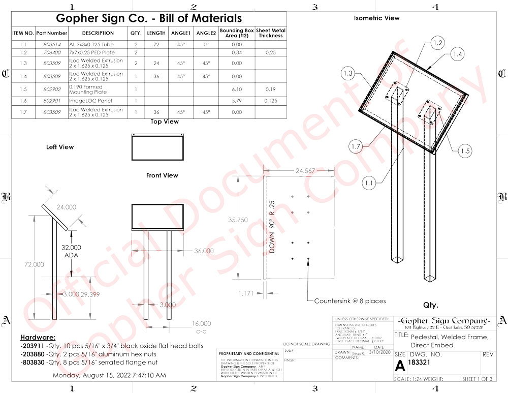 36X24 Pedestal Style Interpretive Sign Mt 1 - Gopher Sign Company